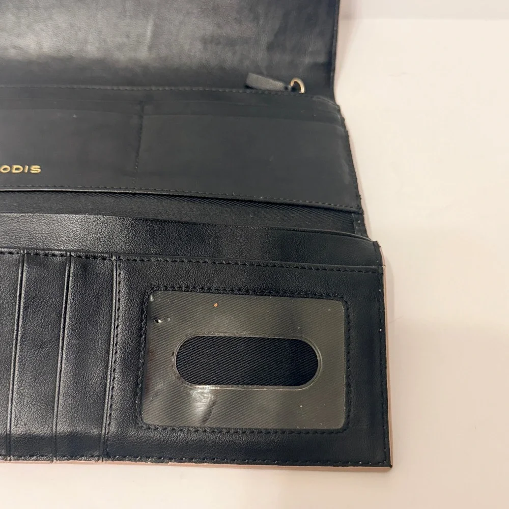 Lodis‎ Leather Classic Flap Snap Wallet Trifold Purse- Caramel Brown Card Holder